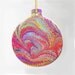 Hand Marbled Christmas Ornament Round Ceramic Bisque OOAK Holidays Home Decor
