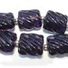 Glass Lampwork Beads Transparent Purple Groovy Nuggets