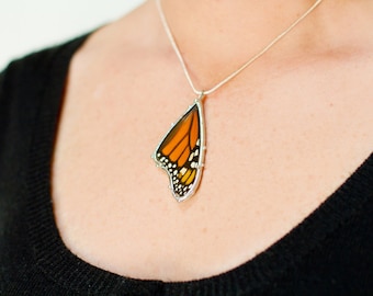Monarch Butterfly Necklace - Real Butterfly Wing Jewelry - Unique Jewelry for a Nature Lover