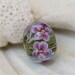 Elizabeth Creations FUSHIA FLORAL artisan lampwork focal bead SRA