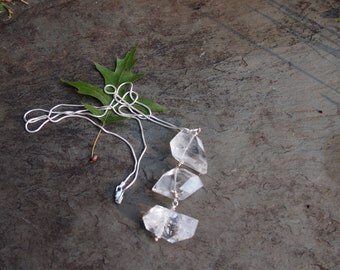 Clean, Contemporary Necklace of Chunky Rock Crystal and Sterling Silver