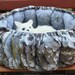 Round Overstuffed Cat Bed In Natural Gray Stone