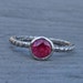 CLEARANCE - Fair Trade Pink Sapphire and Recycled 950 Palladium Ring - Diamond Alternative, size 6.5