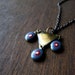 enamel evil eye locket pendant triangle necklace brass gunmetal vintage