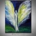 ORIGINAL Angel Painting, Guardian Angel Art - Blue White Angel from Vision of Angels Series 30x24 by BenWill