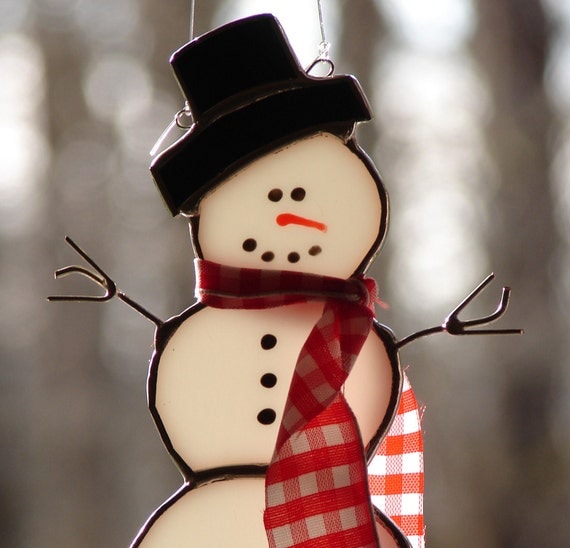 Stained Glass Snowmen