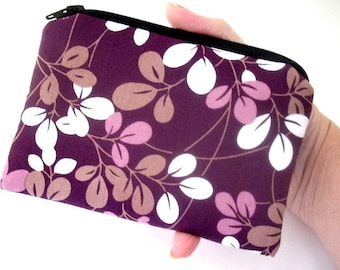 Little Zipper pouch Coin Purse Gadget Case ECO Friendly Padded Simply Plum NEW