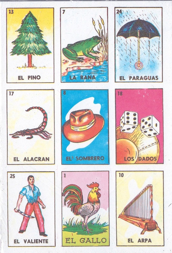 Loteria Mexican Bingo Card Game Set Small