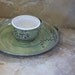 Desert Moss Green Handmade Stoneware Ceramic Pottery Hors doeuvre Set - Vines
