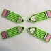 4 Felt PENCIL Applique Embellishments OR clip cover style G LIME
