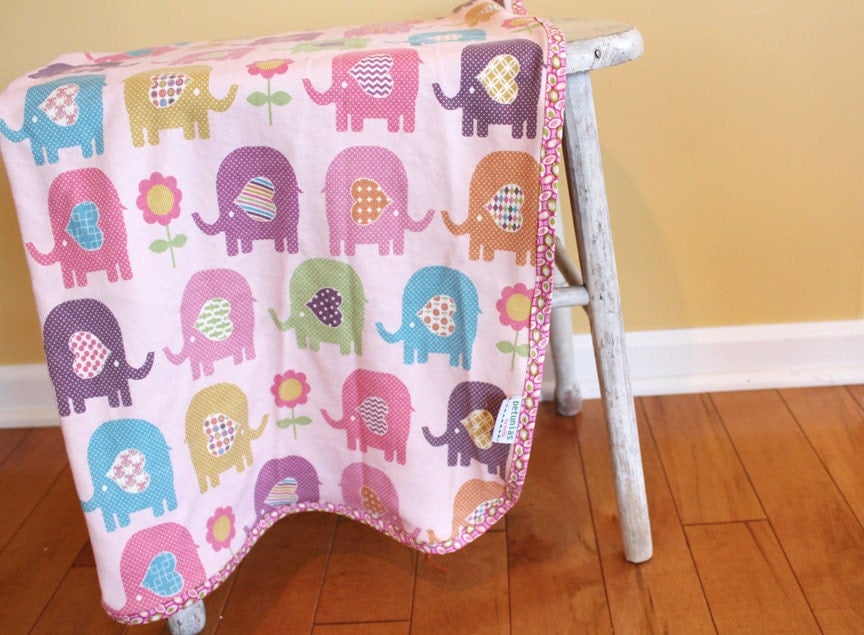 Elephant Organic Interlock Knit Blanket by PETUNIAS by PETUNIAS
