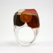 Clear resin ring, Chocolate and Gold Ring