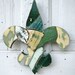 Fleur de Lis Green Gold Reclaimed Wood Mosaic Art New Orleans