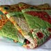 FROLIC bed Quilt in tangerine, lime, aqua, melon