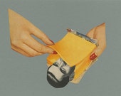 The Big Cheese.  Limited edition collage print by Vivienne Strauss.