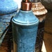Tall Kitchen Sink Stoneware Soap Dispenser with Copper Pump in Turquoise Blue