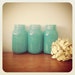 Blue Mason Jar Ball - Vases Patio Decor - Shabby Chic - Country Chic