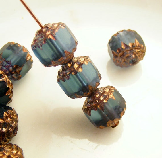 Czech Glass Cathedral Beads 8mm Fire Polish Matte by solivio