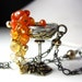 Fire Goblet Necklace - Sterling and Gold Fill with Fire Opal