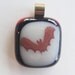 Fused Glass Pendant Halloween Bat