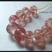SRA Lampwork Glass Beads Handmade by Catalina Glass 10 pink and white sunrise