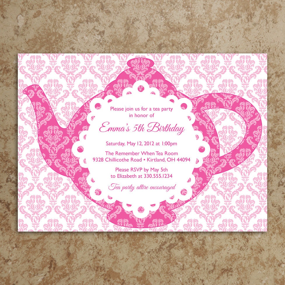 Free Printable Girls Tea Party Invitations 6