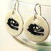Dinosaur Ceramic Earrings in Cream Crackle