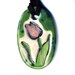 Tulip Ceramic Necklace in Green SMALL