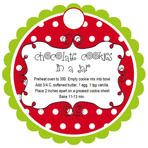 Items similar to Personalized Christmas Cookies in a Jar Tags