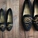 military flats / black suede flats / size 7.5