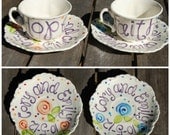 Time for Tea. . Handpainted Personalized Tea Cup & Saucer, large size Il_170x135