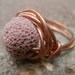 Lava Rock Jewelry, Lava Ring - Natural Jewelry - Copper Volcanic Rock Ring - Rustic Nature Inspired Jewelry