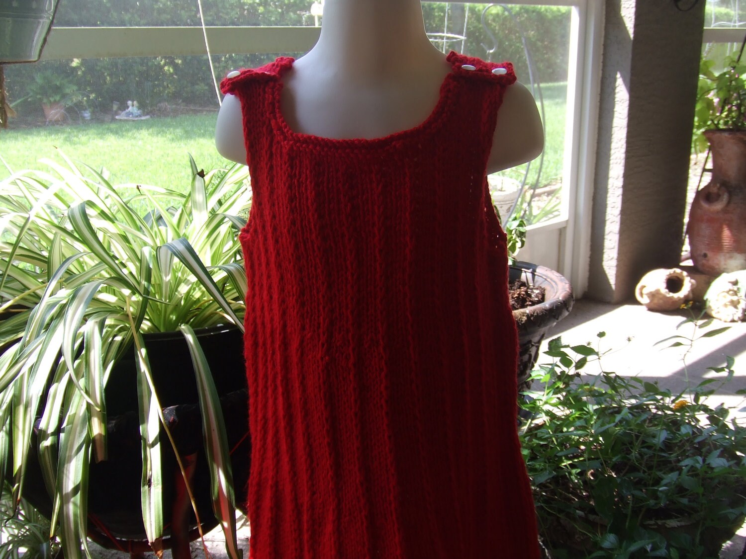 Little Girl's Dress Knit Pattern Easy Jumper Style Dress