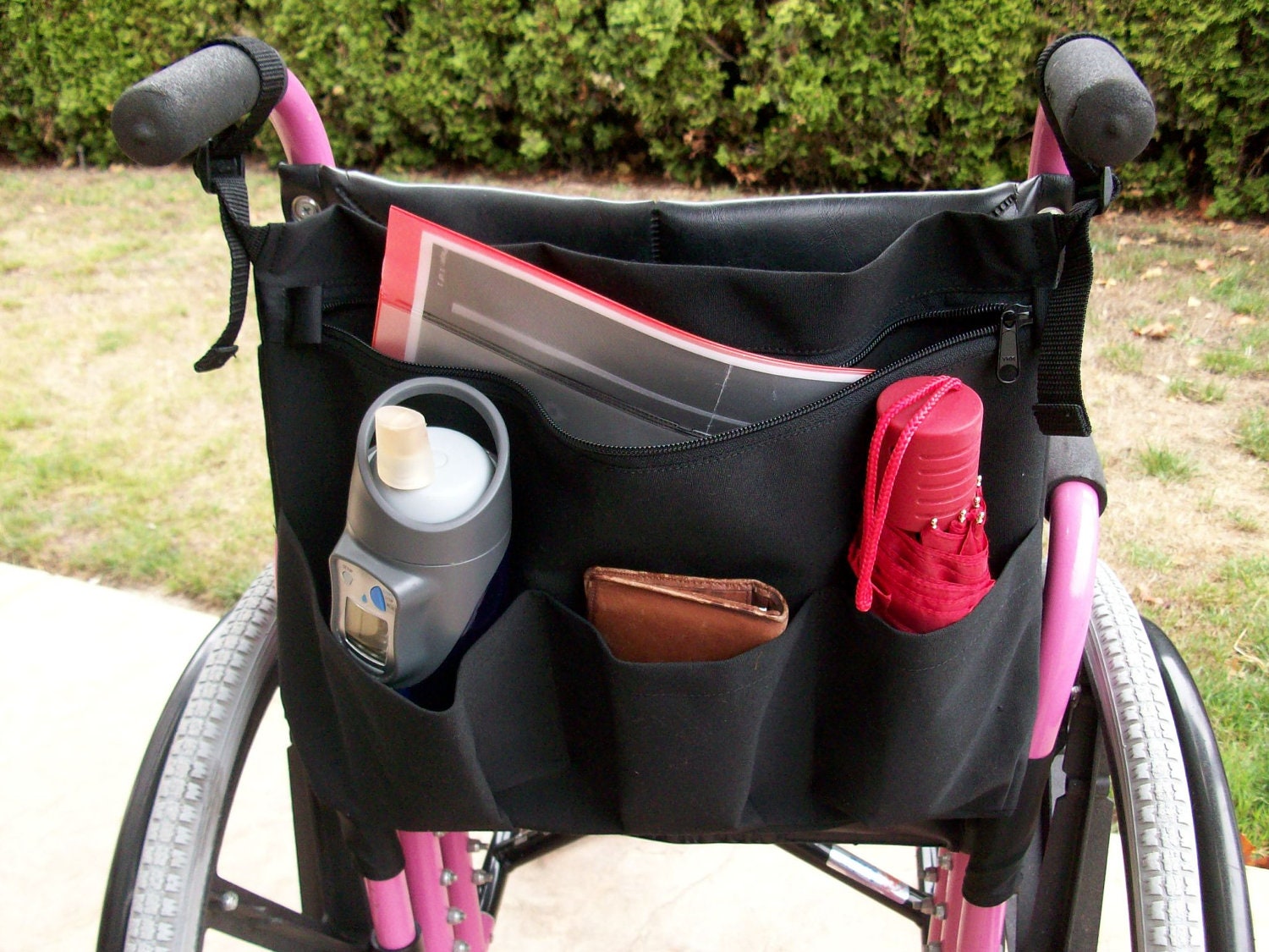 Manual Wheelchair Back Bag Black by HodgePodgeia on Etsy