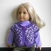 American Girl Doll Clothes Handknit Sweater Vest in Lavender and Purple Iris Trim for 18 Inch Dolls