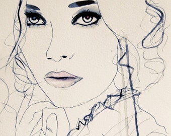 Twilight Blue - Fashion Illustration Art Print // Limited Edition