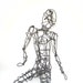 Twisted Wire Sculpture Human Figure Seated