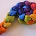 Hand Dyed Mulberry silk brick 3.5ozs Double Rainbow