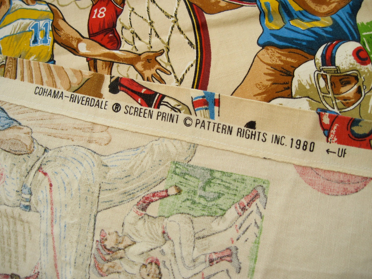 Vintage Sports Fabric Baseball Football Basketball Vintage