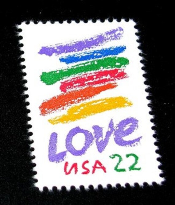 22 cent RAINBOW LOVE Stamp .. Set of 50 .. Unused by TreasureFox