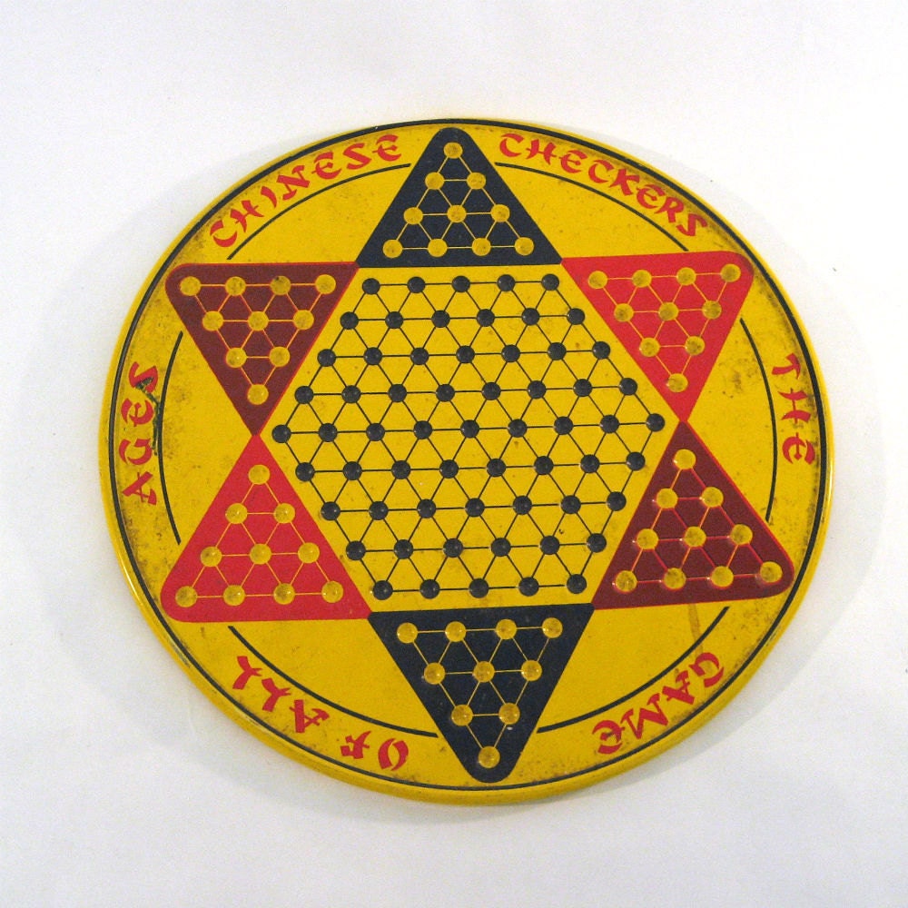 antique vintage chinese checkers board