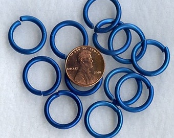 12 gauge 18mm OD BLUE Anodized Aluminum Jump Rings