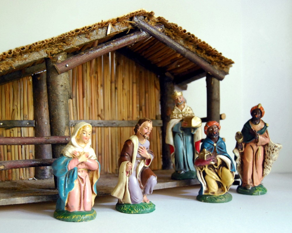 Reserved Vintage Creche Nativity Scene Italy Retro