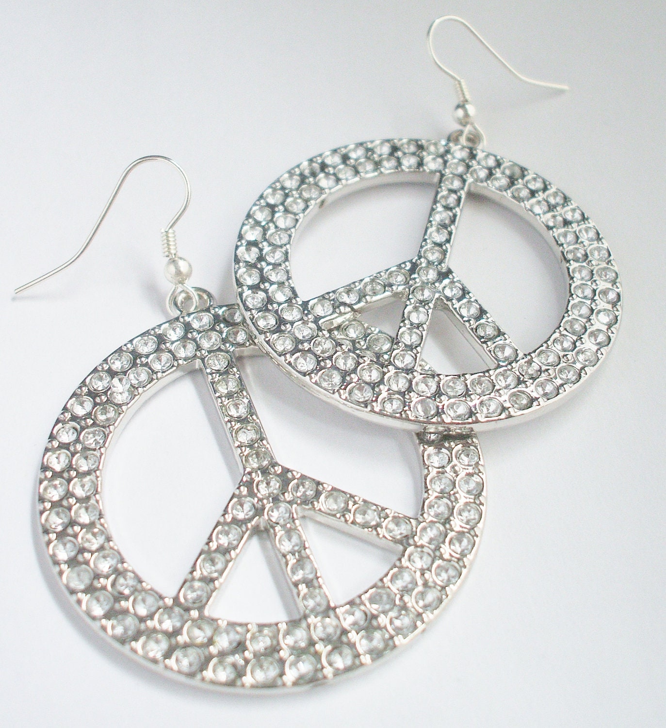 Peace sign hoop earrings Clearance