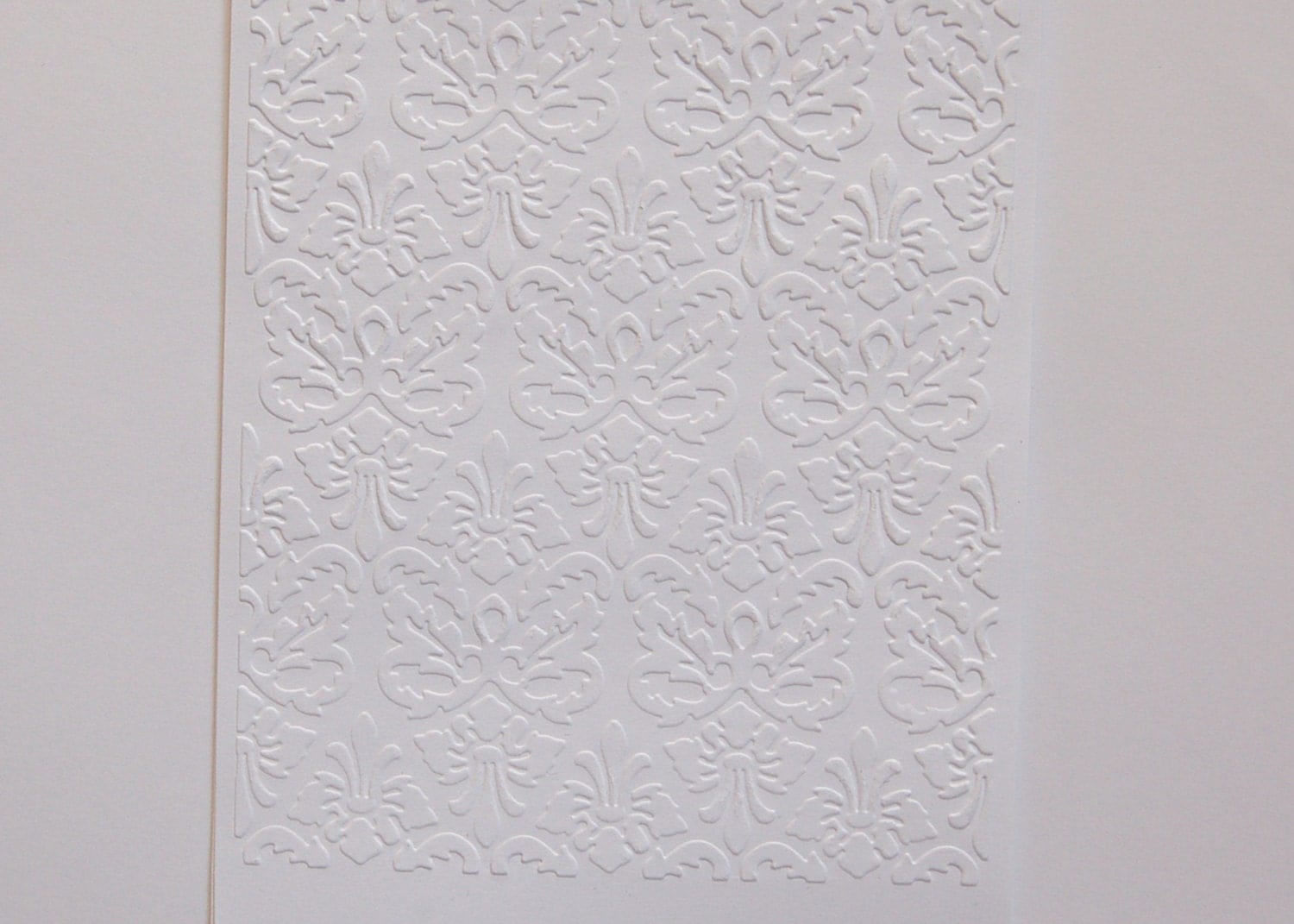10 White Damask Embossed Papers for cardmaking by monbonbon