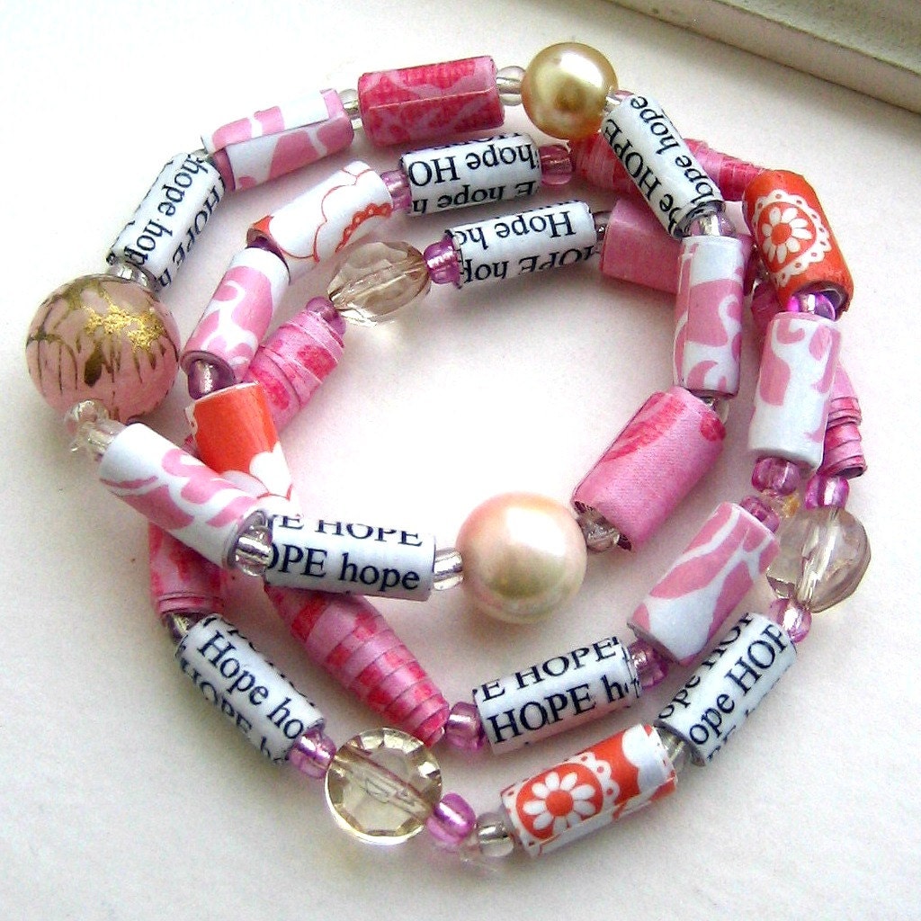 Hope bracelet paper bead bracelet paper bead bangle paper