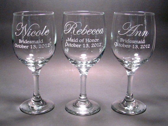 https://www.etsy.com/listing/119614478/personalized-bridal-party-wine-glasses