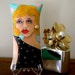 SULTRY SIREN Skinni Mini Hand Painted PILLOW with Quote (Goddesses do not walk ... they glide.)