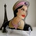 PARIS COCO CHANEL Shaped Hand Painted Pillow/ Decorative Pillow/ Gift For Fashionista/ Under 40 Dollars