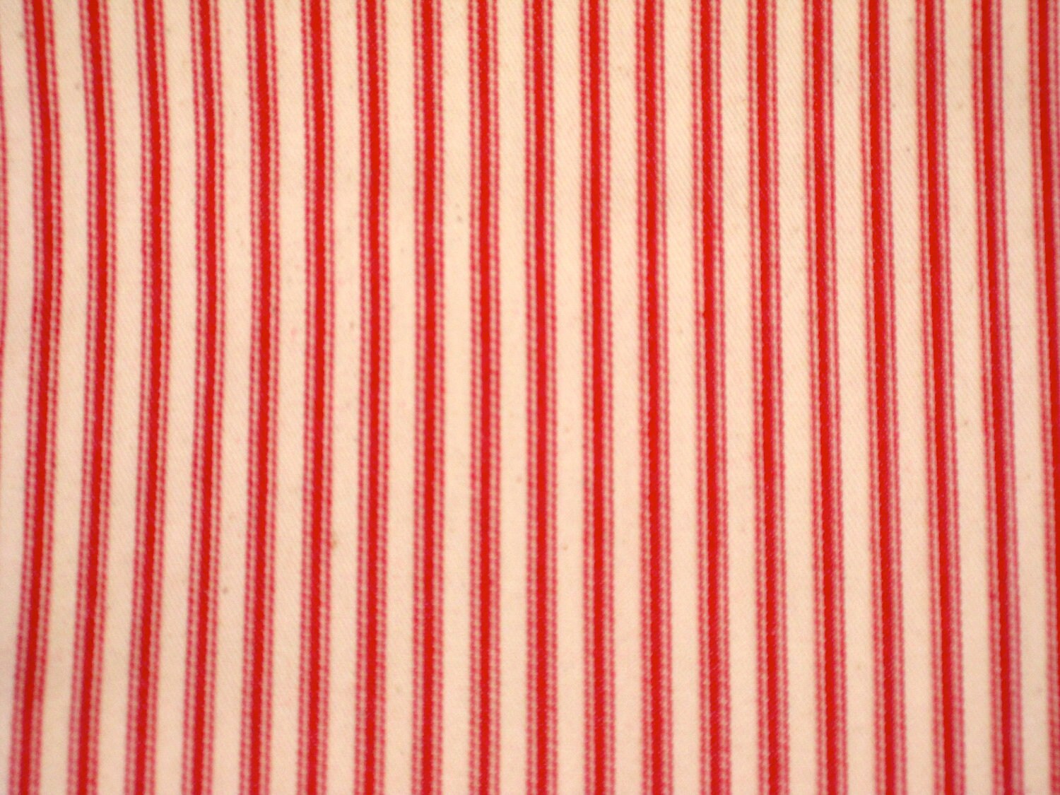 Red and White Striped Canvas Fabric